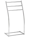 Beliani - porte serviettes 3 barres design en acier couleur argent chrom sur pied aspect minimaliste ...