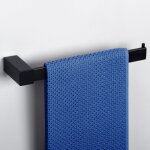 Porte - serviettes mural support serviettes de salle de bain, anneau porte serviettes noir mat en acier ...