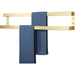 Porte serviette salle de bain double, 80 cm, en acier inoxydable 304, porte serviette mural cuisine pratique ...