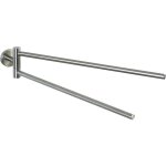 Wenko - porte serviettes salle de bain mural, 2 barres porte serviette rotatives, bosio, acier inox, ...
