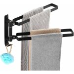 Porte serviette salle de bain sans percage, porte - serviettes murale en acier inoxydable 304 deux barres ...