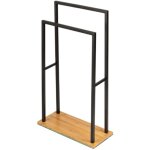 Porte serviettes sur pied bambusa wenko support serviettes stable � 2 portants, acier verni mat, base ...