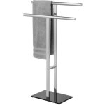 Porte - serviettes sur pied lava wenko accessoires salle de bain, 2 bras en forme de t, pied lest�, acier ...