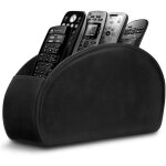 Porte - t�l�commandes en cuir � 5 compartiments, organiseur de bureau pour t�l�commandes tv (noir)