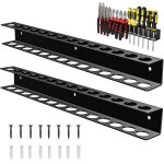 Porte - tournevis 2 pices avec tubes d'expansion et vis, organisateur mural  14 trous pour outils de ...