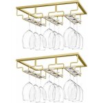 - porte - verres � pied suspendu, [2 pcs] porte - verre � vin suspendu support de verre � vin avec 3 ...