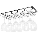 Porte - verre suspendu noir � pied brillant 50cm bar rack �tag�re � verres vin cocktail bi�re rail support ...