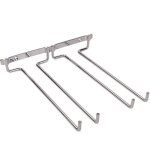 Porte verres suspendu, support verre � vin chrom� � deux rang�es de support mural pour verres � pied ...