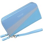 Portefeuille pour femme avec double fermeture �clair (bleu),
