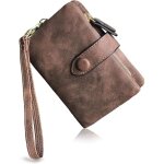 Portefeuille femme avec fen�tre pour carte d'identit� - petit - dragonne - marron - pu -