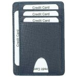 Portefeuille minimaliste mince (bleu, motif crois�) - fei yu