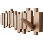 Portemanteau mural en bois de h�tre et noyer noir avec 8 crochetsdesign moderne rabattabler�sistant � ...