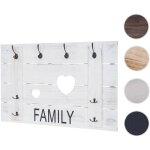 Portemanteau mural hwc - c89, family, 8 crochets, 60x90cm - gris fonc� shabby