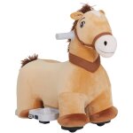 Porteur cheval électrique avec musique - 18 - 36 mois - peluche marron beige Porteur cheval électrique avec musique - 18 - 36 mois - peluche marron beige