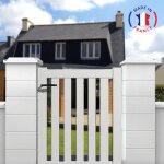 Portillon aluminium mod�le ajour� en kit dimensions l. 1000 (entre piliers) x h. 1200 couleurs blanc ...