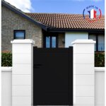 Portillon aluminium mod�le plein en kit dimensions l. 1000 (entre piliers) x h. 1900 mm couleurs noir ...