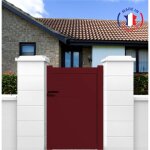 Portillon aluminium mod�le plein en kit dimensions l. 1000 (entre piliers) x h. 1900 mm couleurs rouge ...