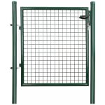 Songmics - portillon de jardin grillag�, en acier galvanis�, cl�ture avec serrure, porte 90 x 106 cm, ...