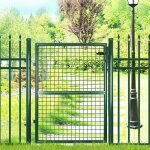 Portillon de jardin songmics ggd200g - en acier galvanis� - portail de jardin - porte de cl�ture - avec ...
