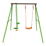 Habitat et jardin ? portique en acier lola 1. 96m ? 2 agr�s ? 1 balan�oire et 1 face � face ? dimensions ...