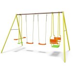 Portique mirapou en metal - 2, 20 m - 2 balancoires + 1 face a face + 1 nacelle - trigano Portique mirapou en metal - 2, 20 m - 2 balancoires + 1 face a face + 1 nacelle - trigano
