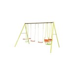Portique mirapou en metal - 2, 20 m - 2 balancoires + 1 face a face + 1 nacelle - trigano