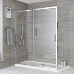 Hudson reed - portland - porte de douche coulissante moderne 100cm avec paroi de retour 76cm - chromé ... Hudson reed - portland - porte de douche coulissante moderne 100cm avec paroi de retour 76cm - chromé ...