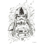 Komar - poster d'art star wars pilote de chasseur dessin - 30 x 40 cm