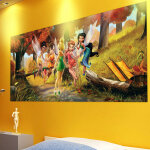 Ag art - poster g�ant disney fairies la for�t d'automne intisse 202x90 cm