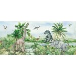 Poster gant horizontal dinosaure en couleur 170 x 75 cm