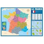 Poster pdagogique - bouchut - carte de la france administrative - 52x76cm - dcoration murale - a suspendre ...