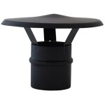 Pot de chemine'e avec chapeau chinois en acier raccord male se'rie pellet nero opaco 10 cm Pot de chemine'e avec chapeau chinois en acier raccord male se'rie pellet nero opaco 10 cm