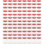Vidaxl - pots � confiture avec couvercle rouge 96 pcs verre 230 ml