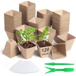 Pots de culture biodegradable, 120 pi�ces 8cm pot de semis de plante, godets de rempotage degradable ...