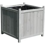 Melko - pot de fleur en bois jardini�re bo�te � fleurs bac � fleurs pot de fleur gris