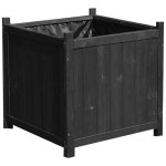 Melko - pot de fleur en bois jardini�re bo�te � fleurs bac � fleurs pot de fleur noir