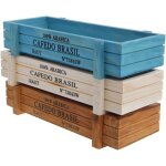 Pot de fleurs en bois naturel ? jardini�re rectangulaire pour balcon et terrasse ? lot de 3 ? pour herbes ...