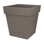 Eda - pot de fleur carré toscane 49, 5 x h. 52, 5 cm - taupe Eda - pot de fleur carré toscane 49, 5 x h. 52, 5 cm - taupe