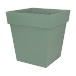 Eda - plastique - pot carre toscane - 50 cm - 87 l - vert laurier