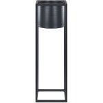 Pot de fleurs grand format en m�tal noir pour ext�rieur haut sur pied et design chrom� pour jardin moderne ...