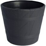 Pot de fleurs imitation bois 0 anthracite form - plastique