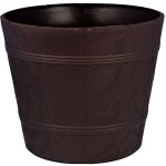 Pot de fleurs imitation bois 0 marron form - plastique