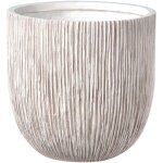 Pot de fleurs moderne en fibre d'argile cannel� 42 x 42 x 39 cm rond int�rieur ext�rieur beige clair ...