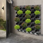 Pot de fleur de mur, sacs de fleurs suspendus avec syst�me d'irrigation automatique, 36 poches, empilables, ...