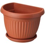 Pot de fleurs mural dona 30 avec base en terre cuite, form - plastic