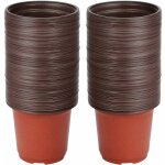 Vurahome - pot de fleur petit, 100pcs plastique r�utilisables pot semis / godets semis, ronds pots plantes ...