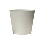 Pot de fleurs rond en plastique recycl - gris beton 40 cm