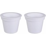 Pot de fleurs solaire led pot de fleurs lumineux clairage solaire du pot de fleurs, blanc satin, batterie ...