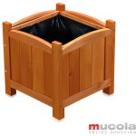 Mucola - pot de fleur en stand boîte à fleurs carrée décoration florale plante en auge en bois Mucola - pot de fleur en stand boîte à fleurs carrée décoration florale plante en auge en bois