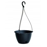Pot de fleurs suspendu pour balcon en plastique anthracite 21, 7 x 14, 2 cm ratolla